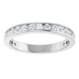 14K Gold Round Natural Diamond Channel-Set Anniversary Band – 2 mm Stones - White Gold - view 3