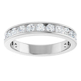 14K Gold Round Lab-Grown Diamond Channel-Set Anniversary Band – 2.25 mm Stones - White Gold - view 3