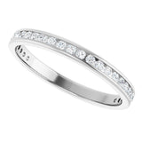 14K Gold Round Natural Diamond Channel-Set Anniversary Band – 1.5 mm Stones - White Gold - view 5