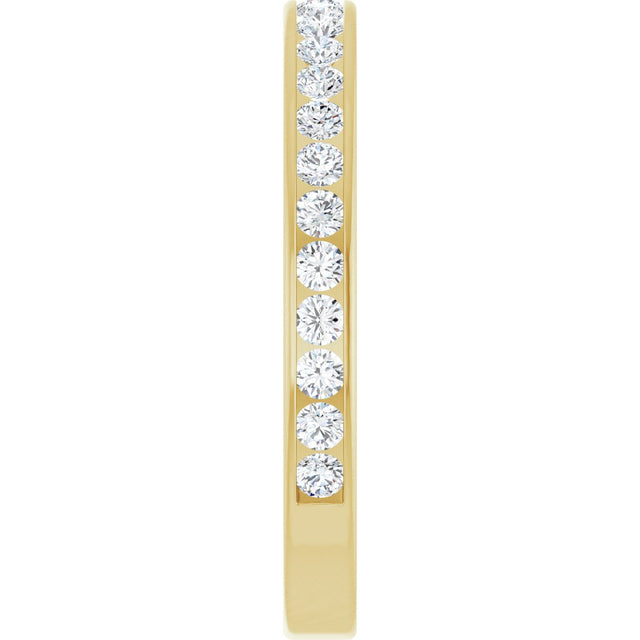 14K Gold Round Lab-Grown Diamond Channel-Set Anniversary Band – 2.25 mm Stones (1 CTW) - Yellow Gold - view 4