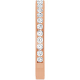 14K Gold Round Natural Diamond Channel-Set Anniversary Band – 2.25 mm Stones (1 CTW) - Rose Gold - view 4