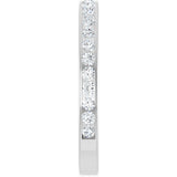 14K Gold Round Natural Diamond Channel-Set Anniversary Band – 2.25 mm Stones (1 CTW) - White Gold - view 4