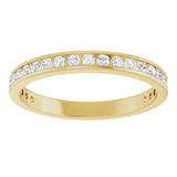 10K Gold Round Natural Diamond Channel-Set Anniversary Band – 1/2 CTW – Sizes 15-20 - Yellow Gold - view 3