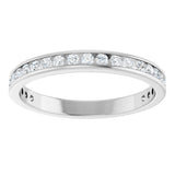 10K Gold Round Natural Diamond Channel-Set Anniversary Band – 1/3 CTW - White Gold - view 3