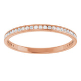 14K Gold Round Lab-Grown Diamond Channel-Set Anniversary Band – 1.5 mm Stones (1/2 CTW) - Rose Gold - view 3