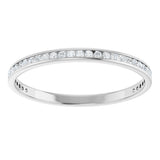 14K Gold Round Lab-Grown Diamond Channel-Set Anniversary Band – 1.5 mm Stones (1/2 CTW) - White Gold - view 3