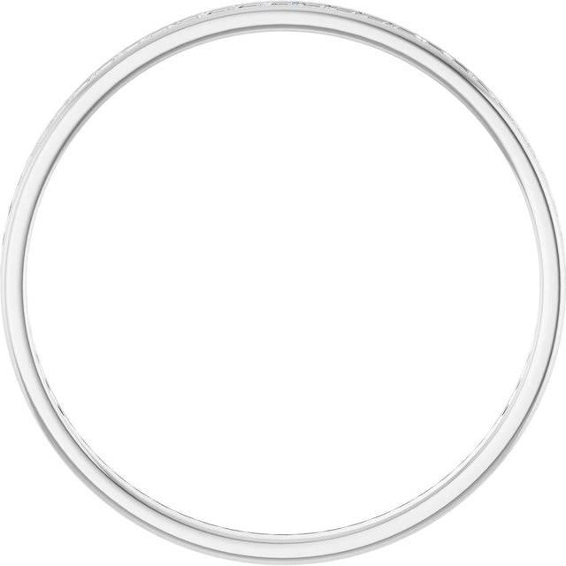 14K Gold Round Lab-Grown Diamond Channel-Set Anniversary Band – 1.5 mm Stones (1/2 CTW) - White Gold - view 2