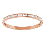 14K Gold Round Lab-Grown Diamond Channel-Set Anniversary Band – 1.5 mm Stones (1/2 CTW) - Rose Gold - view 3