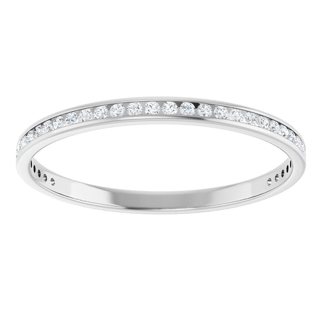 14K Gold Round Lab-Grown Diamond Channel-Set Anniversary Band – 1.5 mm Stones (1/2 CTW) - White Gold - view 3