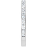 14K Gold Round Natural Diamond Channel-Set Anniversary Band – 2.25 mm Stones (1 CTW) - White Gold - view 4