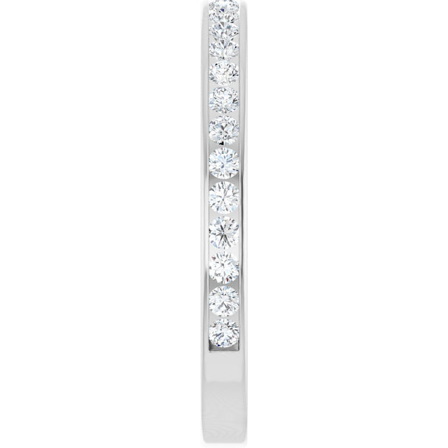 14K Gold Round Lab-Grown Diamond Channel-Set Anniversary Band – 2.25 mm Stones (1 CTW) - White Gold - view 4