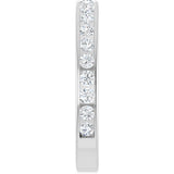 14K Gold Round Natural Diamond Channel-Set Anniversary Band – 2 mm Stones - White Gold - view 4