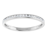 14K Gold Round Natural Diamond Channel-Set Anniversary Band – 1.5 mm Stones (1/2 CTW) - White Gold - view 3