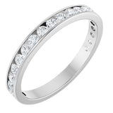 14K Gold Round Lab-Grown Diamond Channel-Set Anniversary Band – 2.5 mm Stones - White Gold