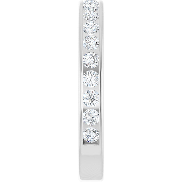 14K Gold Round Lab-Grown Diamond Channel-Set Anniversary Band – 2.25 mm Stones - White Gold - view 4