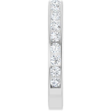 14K Gold Round Natural Diamond Channel-Set Anniversary Band – 2.25 mm Stones - White Gold - view 4