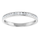 14K Gold Round Natural Diamond Channel-Set Anniversary Band – 1.5 mm Stones - White Gold - view 3