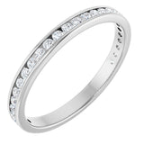 14K Gold Round Lab-Grown Diamond Channel-Set Anniversary Band – 1.5 mm Stones - White Gold
