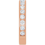 14K Gold Round Natural Diamond Channel-Set Anniversary Band – 2.25 mm Stones - Rose Gold - view 4