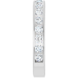 14K Gold Round Natural Diamond Channel-Set Anniversary Band – 2.25 mm Stones - White Gold - view 4