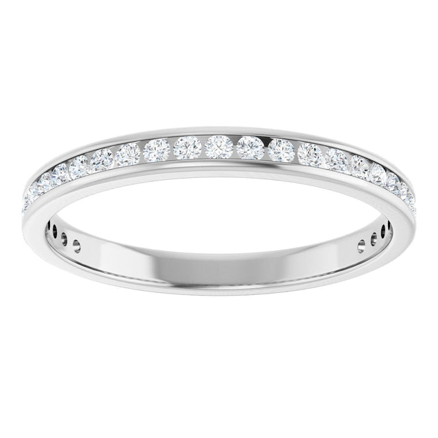 14K Gold Round Lab-Grown Diamond Channel-Set Anniversary Band – 1.5 mm Stones - White Gold - view 3
