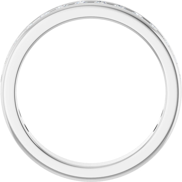 14K Gold Round Lab-Grown Diamond Channel-Set Anniversary Band – 1.7 mm Stones - White Gold - view 2