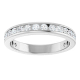 14K Gold Round Lab-Grown Diamond Channel-Set Anniversary Band – 1.7 mm Stones - White Gold - view 3