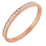 14K Gold Round Natural Diamond Channel-Set Anniversary Band – 1.5 mm Stones (1/2 CTW) - Rose Gold