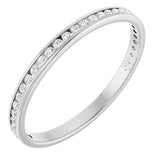 14K Gold Round Natural Diamond Channel-Set Anniversary Band – 1.5 mm Stones (1/2 CTW) - White Gold