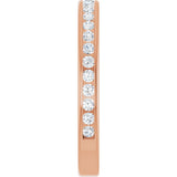 14K Gold Round Lab-Grown Diamond Channel-Set Anniversary Band – 1.5 mm Stones - Rose Gold - view 4