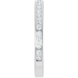 14K Gold Round Lab-Grown Diamond Channel-Set Anniversary Band – 1.5 mm Stones - White Gold - view 4