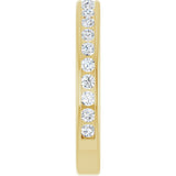14K Gold Round Lab-Grown Diamond Channel-Set Anniversary Band – 1.5 mm Stones - Yellow Gold - view 4