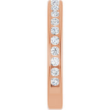 14K Gold Round Natural Diamond Channel-Set Anniversary Band – 1.5 mm Stones - Rose Gold - view 4