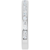 14K Gold Round Natural Diamond Channel-Set Anniversary Band – 1.5 mm Stones - White Gold - view 4