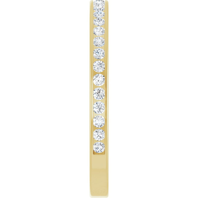 14K Gold Round Lab-Grown Diamond Channel-Set Anniversary Band – 2 mm Stones (7/8 CTW) - Yellow Gold - view 4