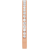 14K Gold Round Natural Diamond Channel-Set Anniversary Band – 2 mm Stones (7/8 CTW) - Rose Gold - view 4