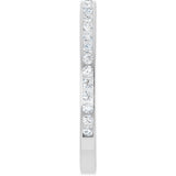 14K Gold Round Lab-Grown Diamond Channel-Set Anniversary Band – 2 mm Stones (7/8 CTW) - White Gold - view 4