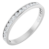 14K Gold Round Natural Diamond Channel-Set Anniversary Band – 2.25 mm Stones (1 CTW) - White Gold