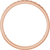 14K Gold Round Natural Diamond Channel-Set Anniversary Band – 2.25 mm Stones (1 CTW) - Rose Gold - view 2