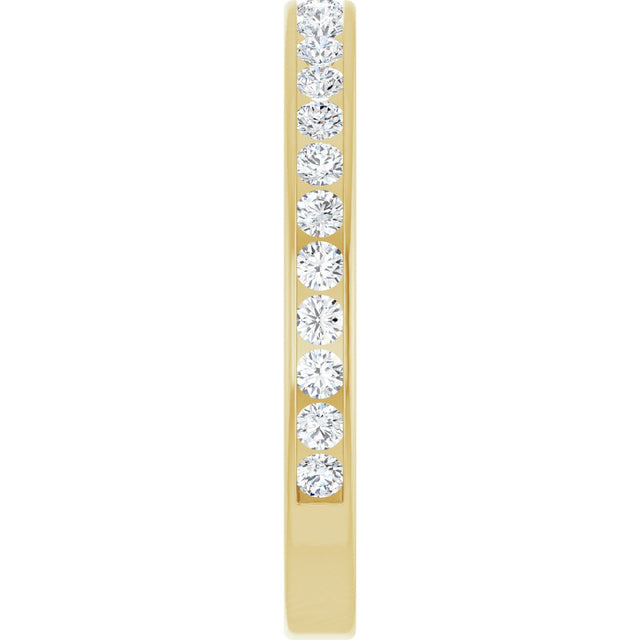 14K Gold Round Natural Diamond Channel-Set Anniversary Band – 2.25 mm Stones (1 CTW) - Yellow Gold - view 4