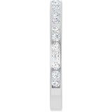 14K Gold Round Lab-Grown Diamond Channel-Set Anniversary Band – 2.25 mm Stones (1 CTW) - White Gold - view 4