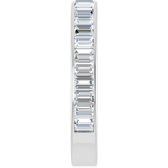 14K Gold Straight Baguette Lab-Grown Diamond Channel-Set Anniversary Band – 3x2 mm Stones - White Gold - view 4
