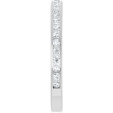 14K Gold Round Natural Diamond Channel-Set Anniversary Band – 1.7 mm Stones - White Gold - view 4