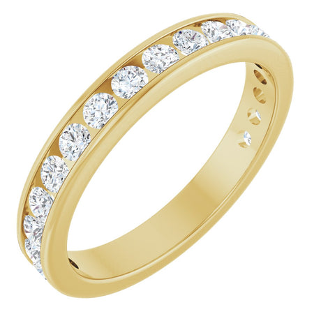 14K Gold Round Lab-Grown Diamond Channel-Set Anniversary Band – 2.25 mm Stones - Yellow Gold