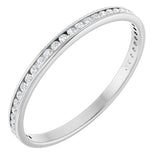 14K Gold Round Natural Diamond Channel-Set Anniversary Band – 1.5 mm Stones (1/2 CTW) - White Gold