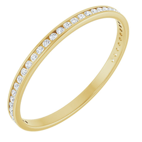 14K Gold Round Lab-Grown Diamond Channel-Set Anniversary Band – 1.5 mm Stones (1/2 CTW) - Yellow Gold