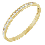 14K Gold Round Natural Diamond Channel-Set Anniversary Band – 1.5 mm Stones (1/2 CTW) - Yellow Gold