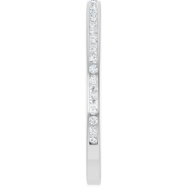 14K Gold Round Lab-Grown Diamond Channel-Set Anniversary Band – 1.5 mm Stones (1/2 CTW) - White Gold - view 4