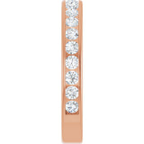14K Gold Round Lab-Grown Diamond Channel-Set Anniversary Band – 2 mm Stones - Rose Gold - view 4