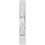 14K Gold Round Natural Diamond Channel-Set Anniversary Band – 2 mm Stones - White Gold - view 4